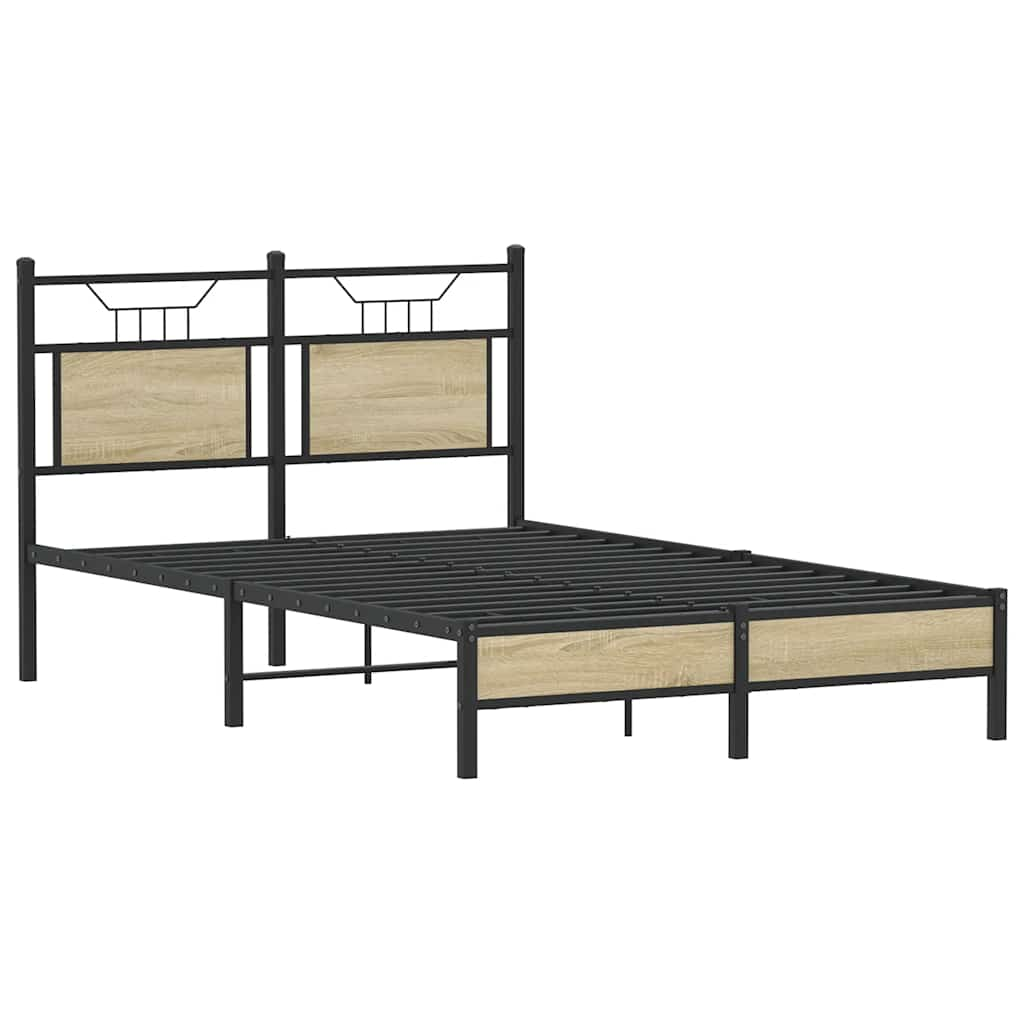 Bed frame without mattress Sonoma oak 120x190 cm wood material