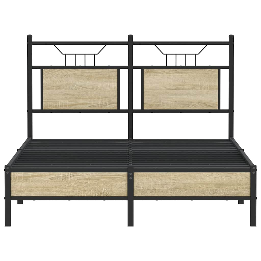 Bed frame without mattress Sonoma oak 120x190 cm wood material