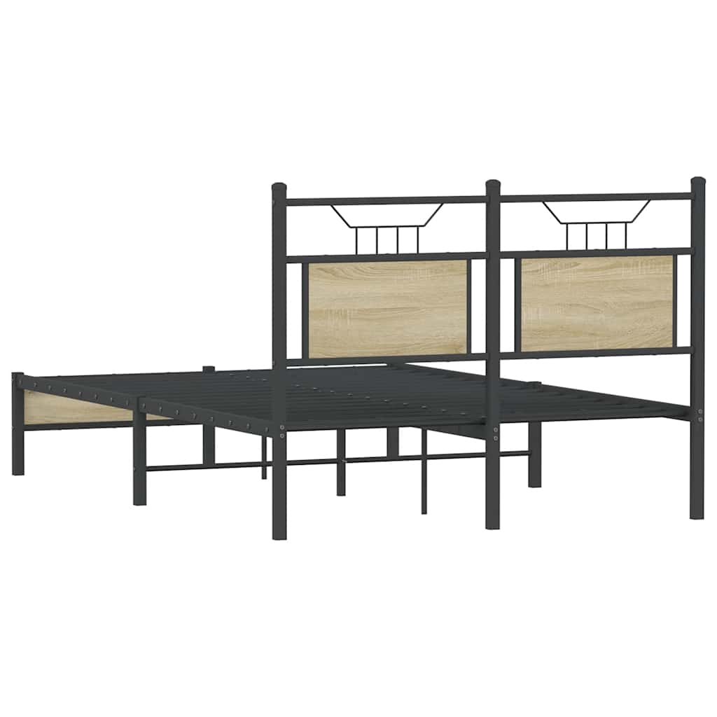 Bed frame without mattress Sonoma oak 120x190 cm wood material