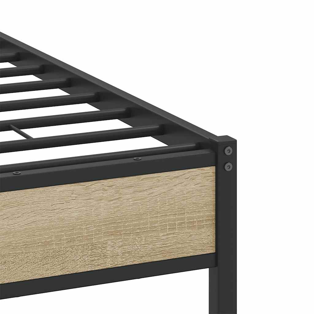 Bed frame without mattress Sonoma oak 120x190 cm wood material