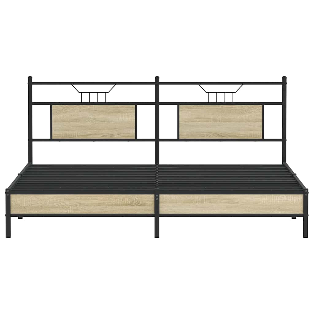 Bed frame without mattress Sonoma oak 160x200 cm wood material