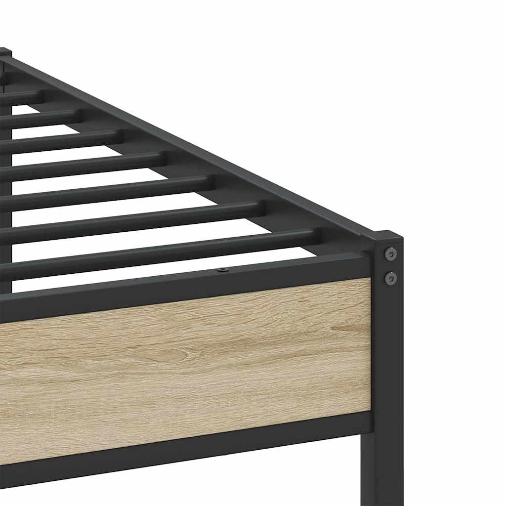 Bed frame without mattress Sonoma oak 160x200 cm wood material