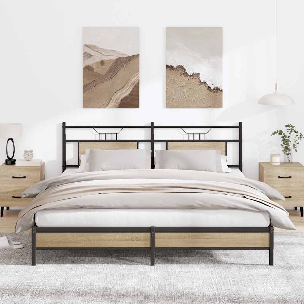 Bed frame without mattress Sonoma oak 160x200 cm wood material