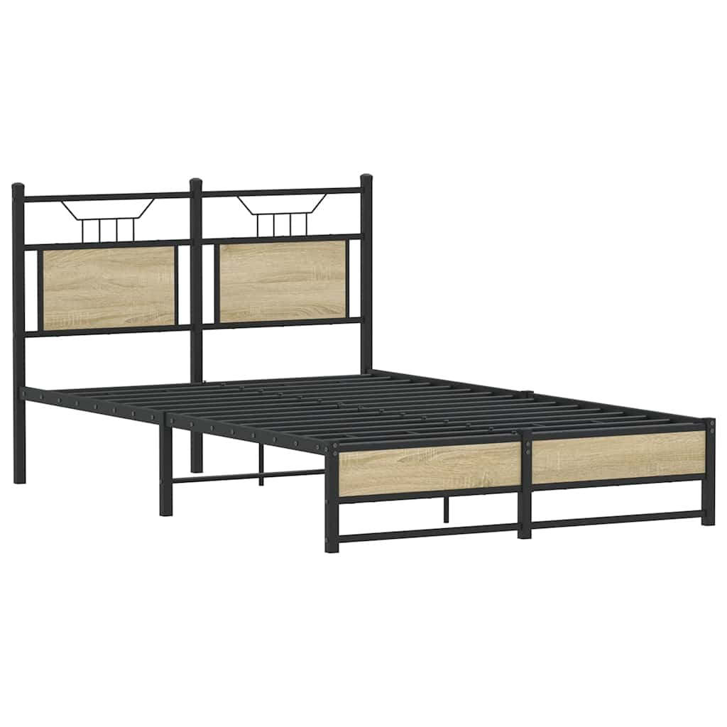 Bed frame without mattress Sonoma oak 120x190 cm wood material