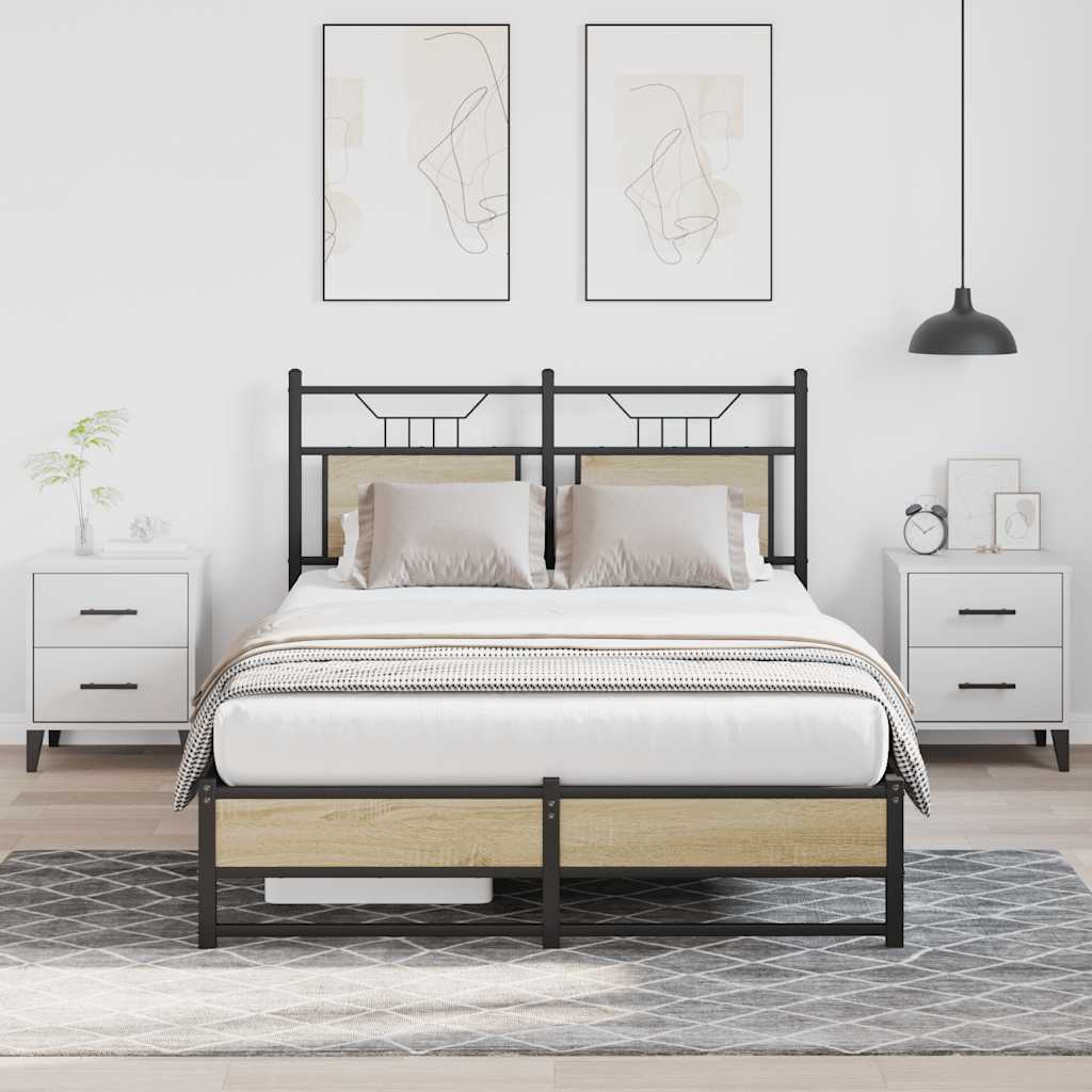 Bed frame without mattress Sonoma oak 120x190 cm wood material