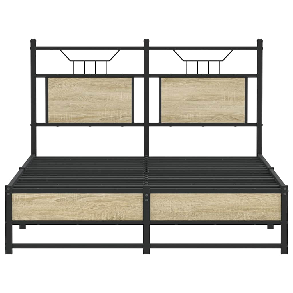 Bed frame without mattress Sonoma oak 120x190 cm wood material