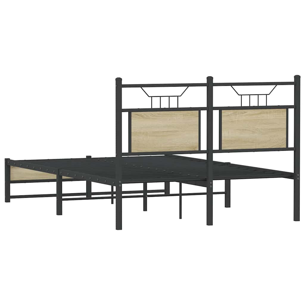 Bed frame without mattress Sonoma oak 120x190 cm wood material