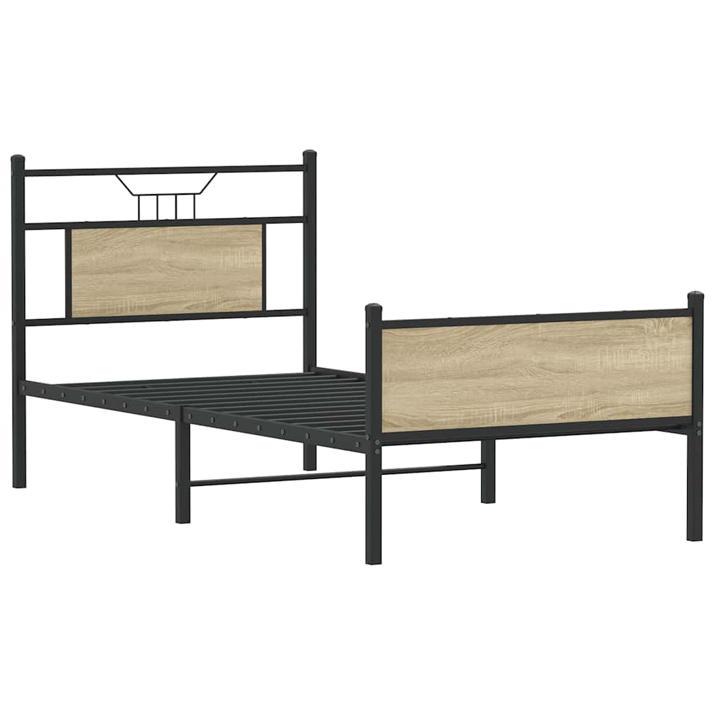 Bed frame without mattress Sonoma oak 90x200 cm wood material