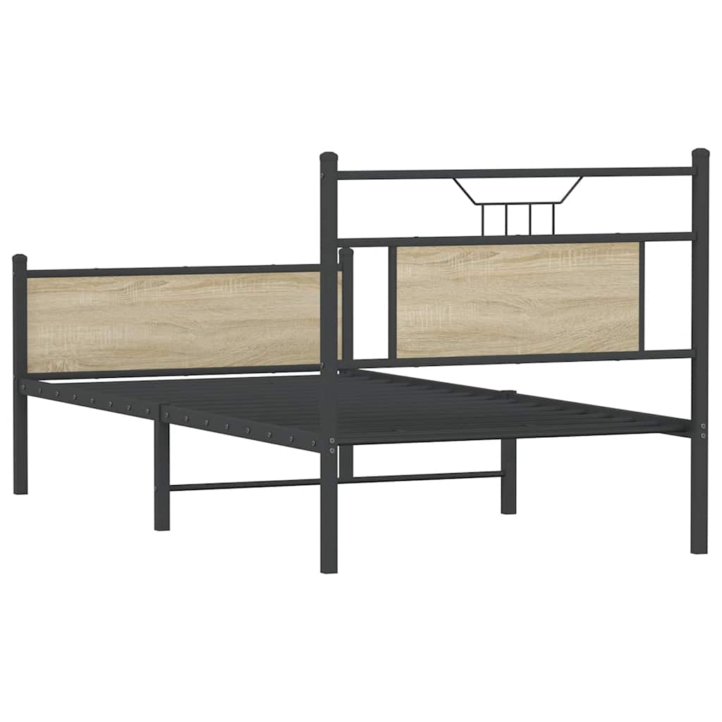 Bed frame without mattress Sonoma oak 90x200 cm wood material