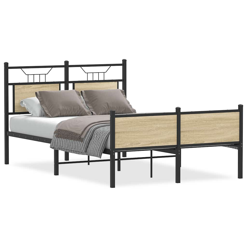 Bed frame without mattress Sonoma oak 120x200 cm wood material