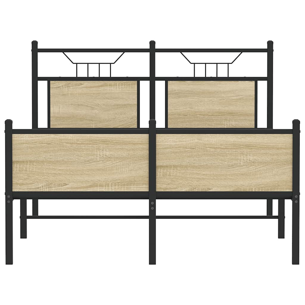 Bed frame without mattress Sonoma oak 120x200 cm wood material