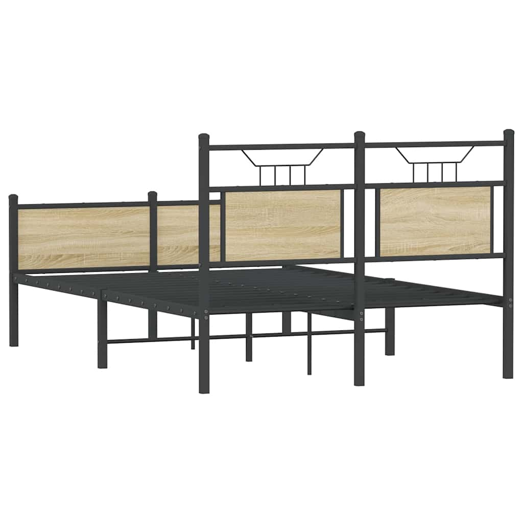 Bed frame without mattress Sonoma oak 120x200 cm wood material