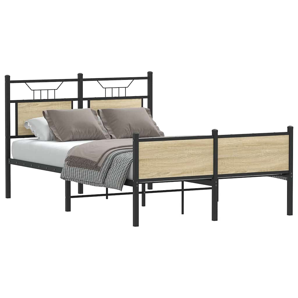 Bed frame without mattress Sonoma oak 120x200 cm wood material