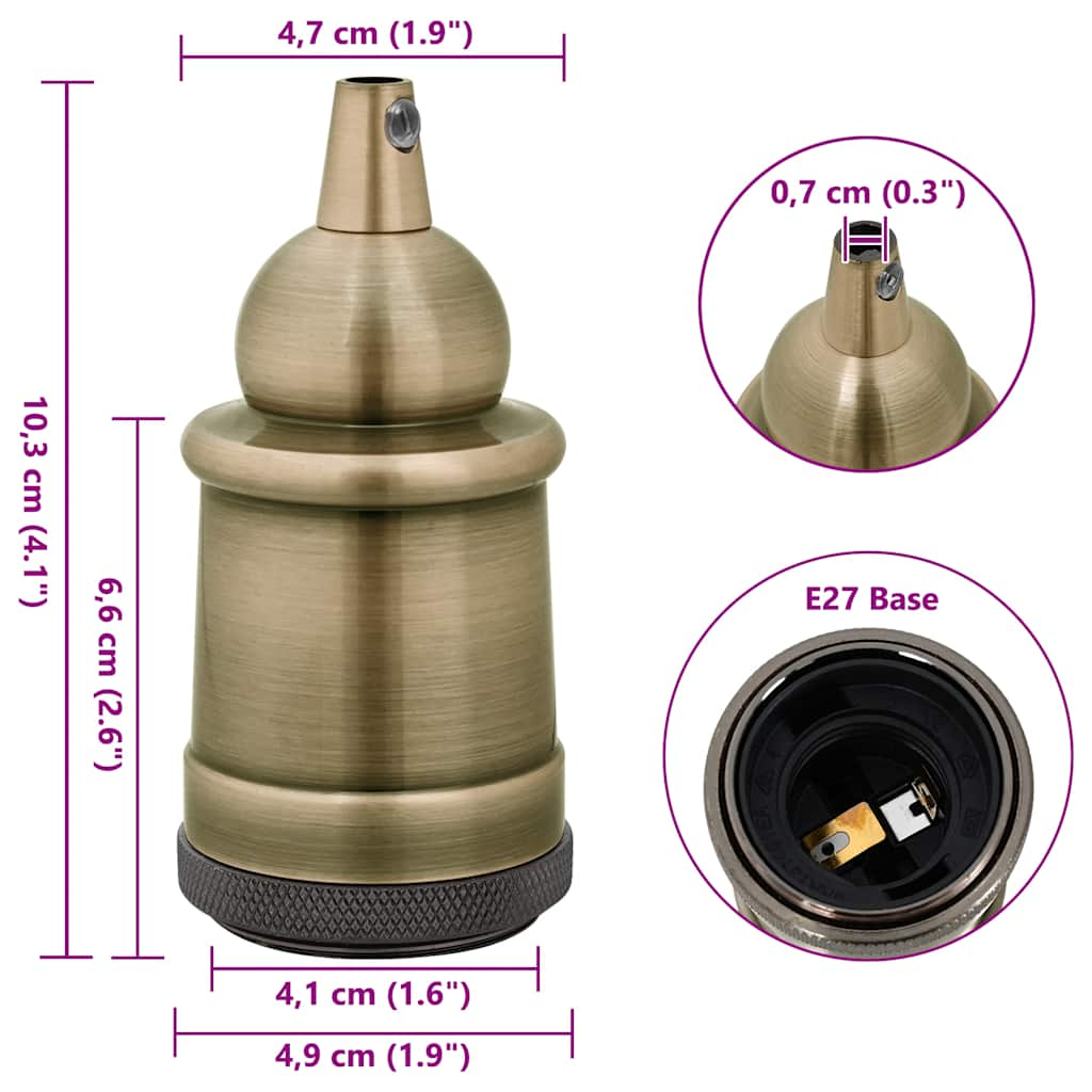 Lampenfassungen 2 Stk. Bronze E27