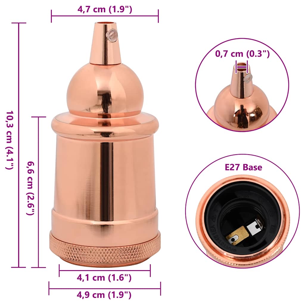 Lamp holders 2 pieces rose gold E27