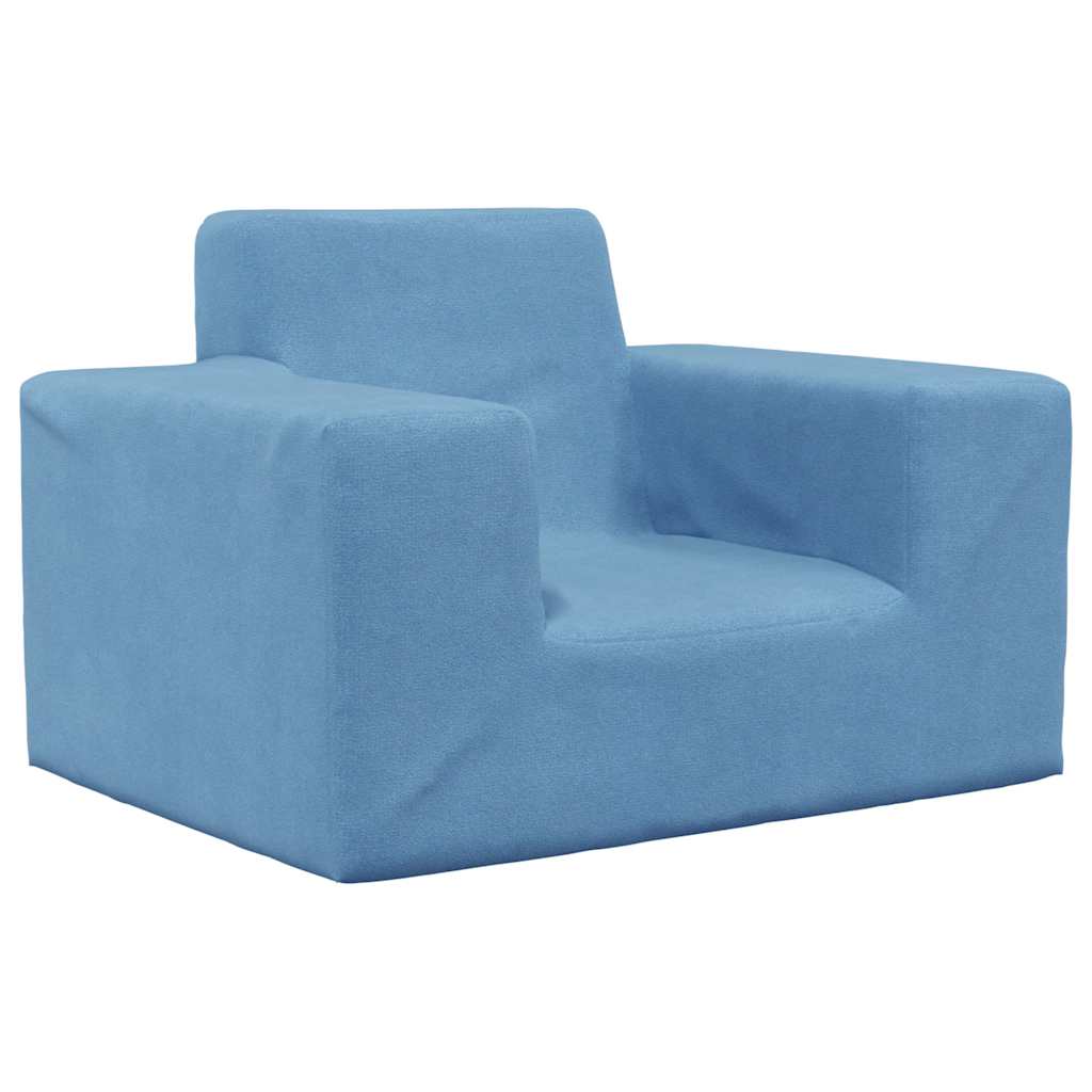 Children's Sofa Blue Soft Plush