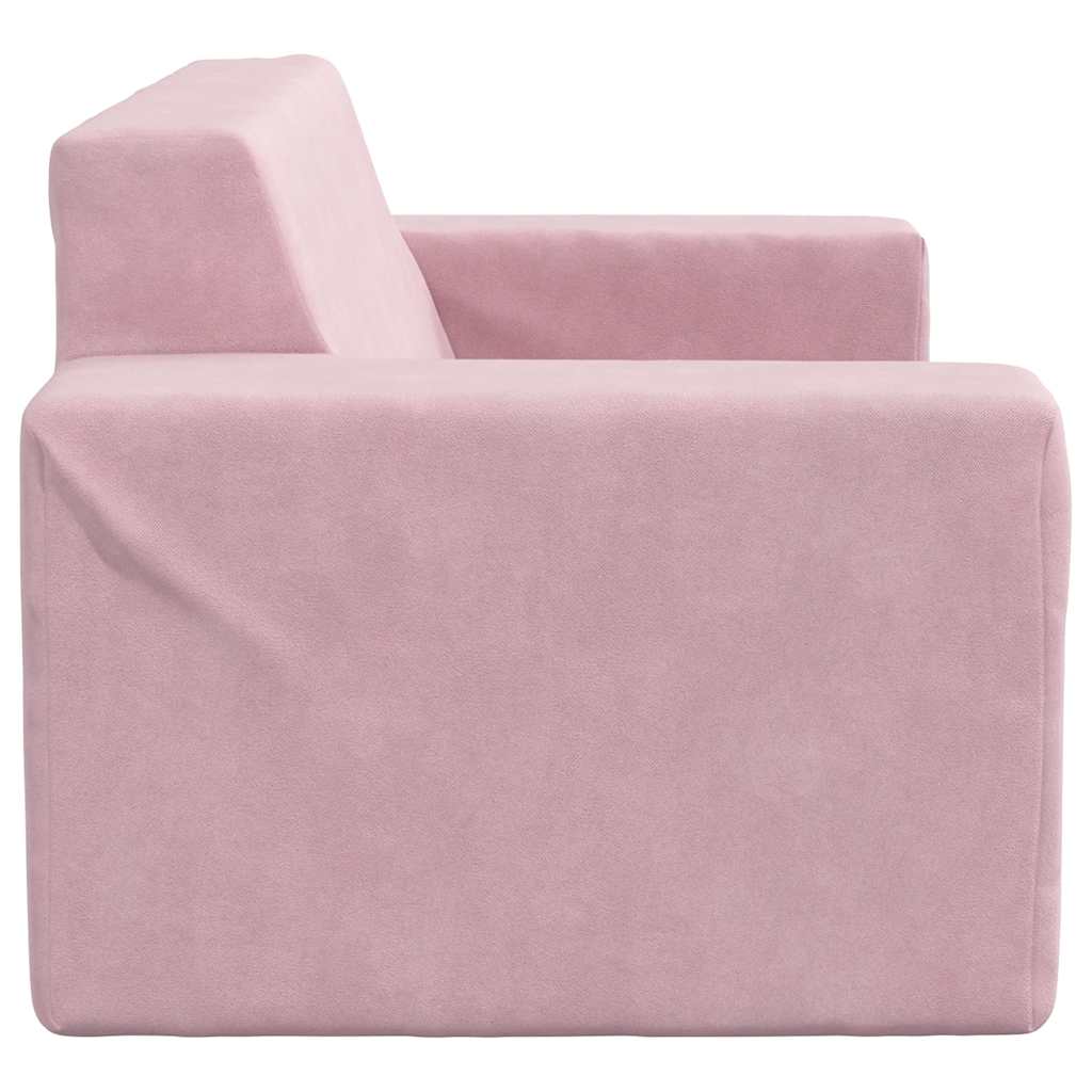 Children's Sofa 2-Seater Pink Soft Plush