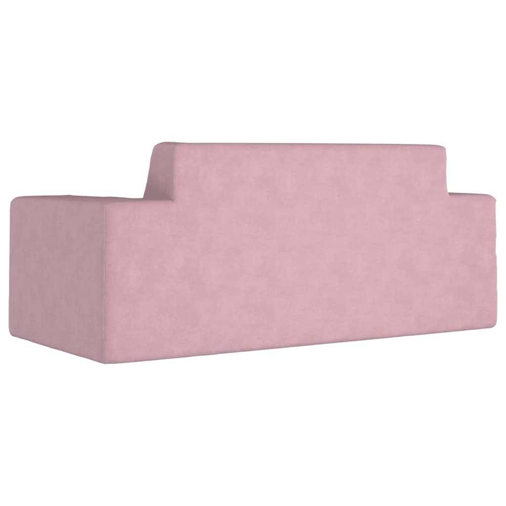 Children's Sofa 2-Seater Pink Soft Plush