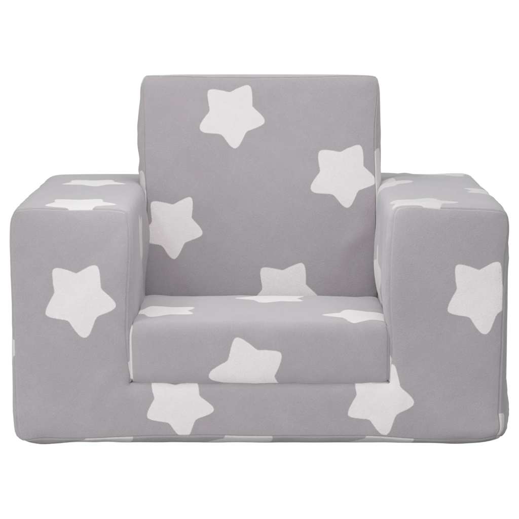 Sofa Bed for Children Light Gray Stars Soft Plush