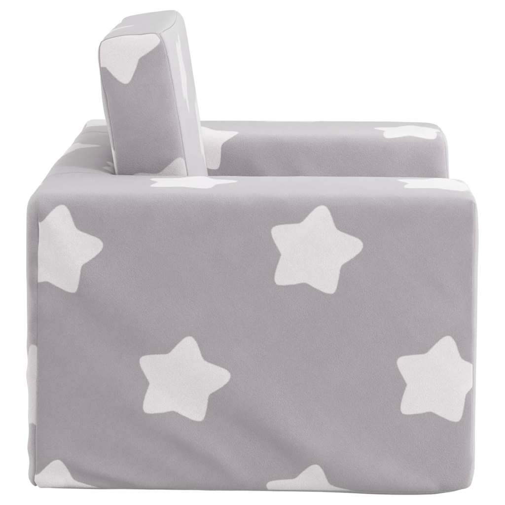 Sofa Bed for Children Light Gray Stars Soft Plush