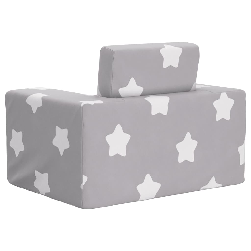 Sofa Bed for Children Light Gray Stars Soft Plush