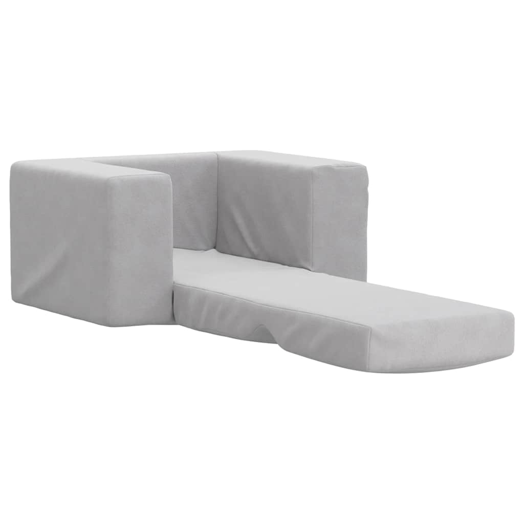 Sofa Bed for Children Light Gray Soft Plush