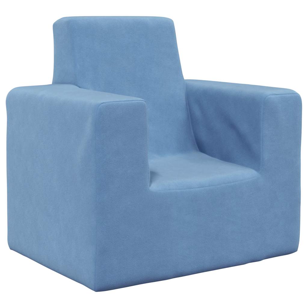 Children's Sofa Blue Soft Plush