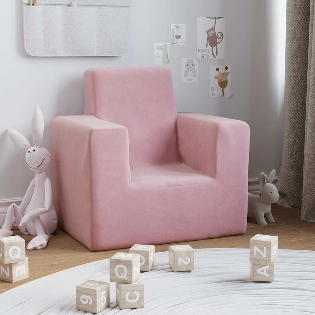 Children's Sofa Pink Soft Plush