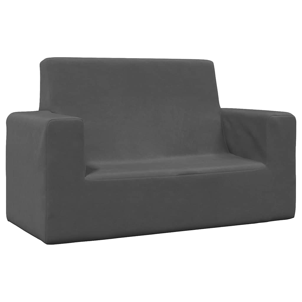 Children's Sofa 2-Seater Anthracite Soft Plush