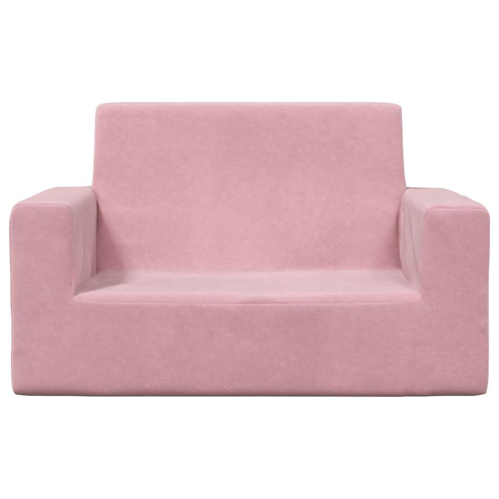 Children's Sofa 2-Seater Pink Soft Plush