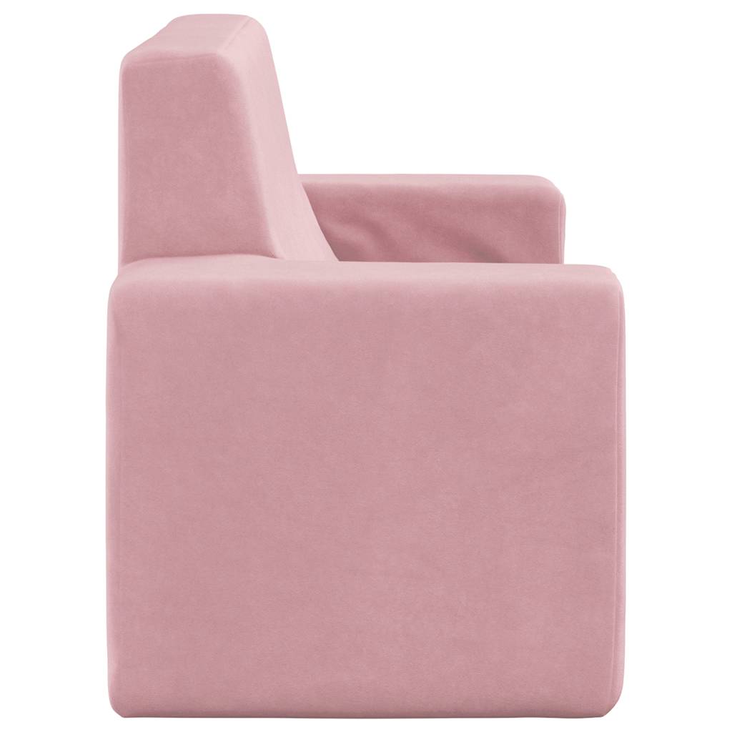 Children's Sofa 2-Seater Pink Soft Plush