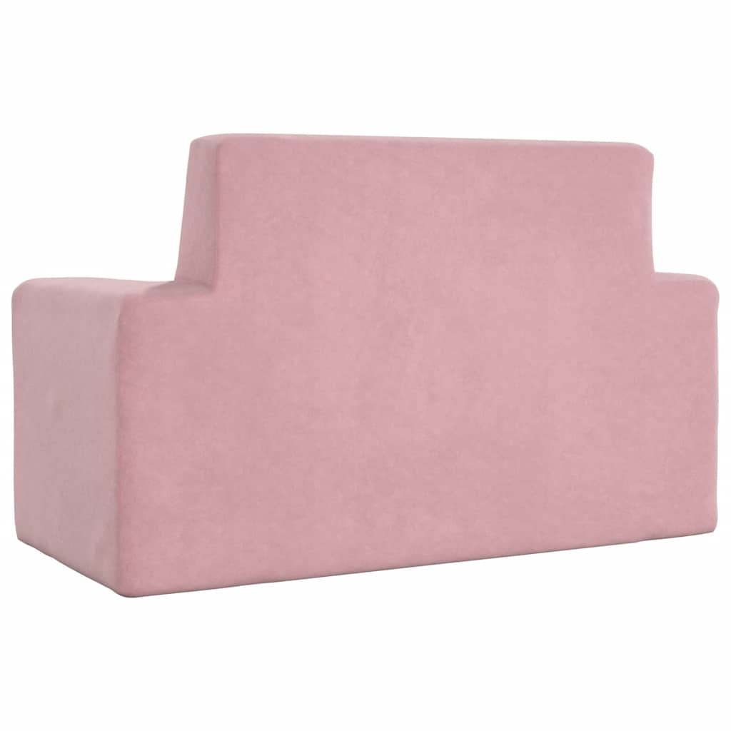 Children's Sofa 2-Seater Pink Soft Plush