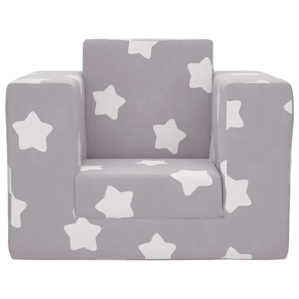 Sofa Bed for Children Light Gray Stars Soft Plush