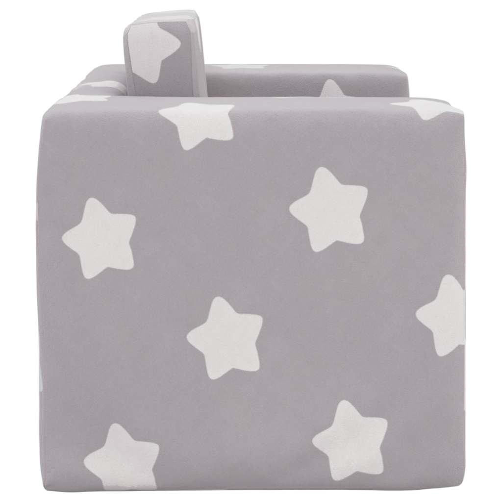 Sofa Bed for Children Light Gray Stars Soft Plush