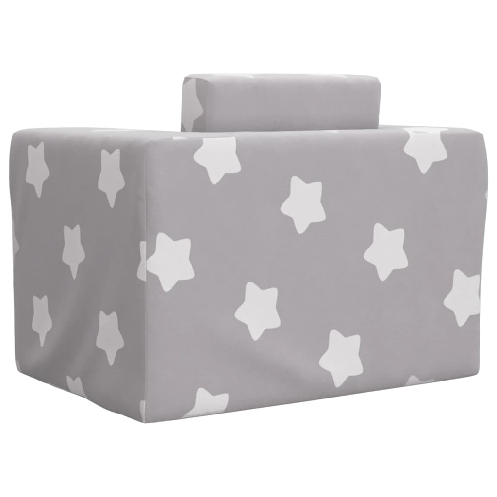 Sofa Bed for Children Light Gray Stars Soft Plush