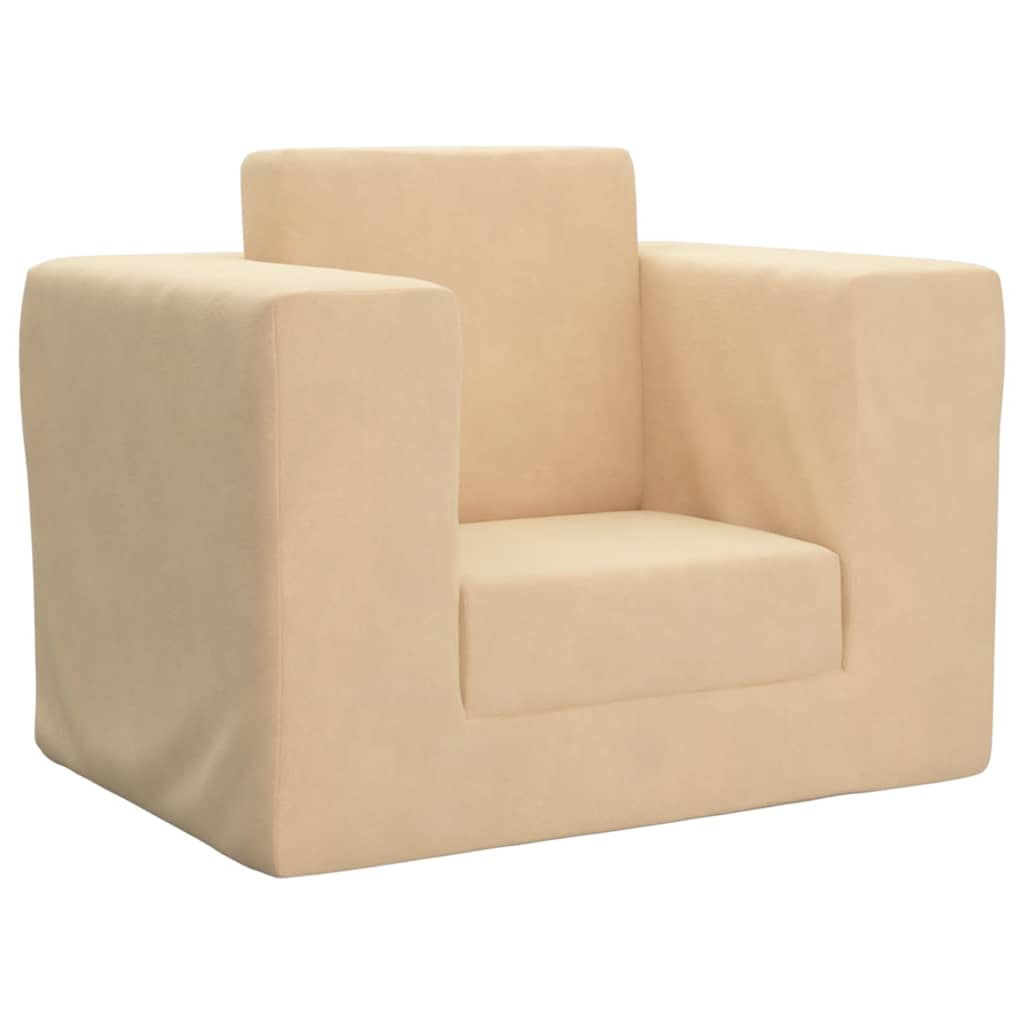 Sofa Bed for Children Cream Soft Plush