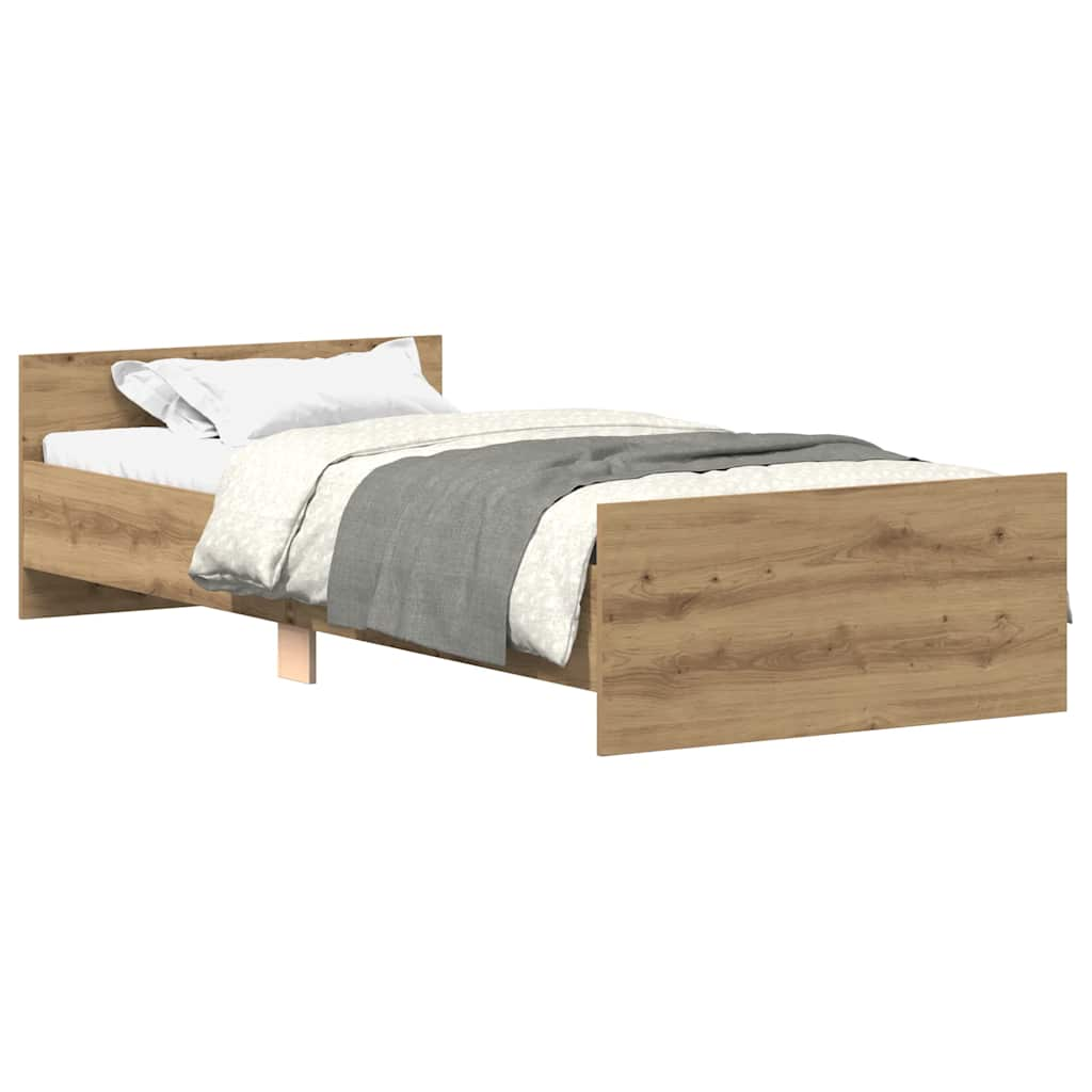 Bed frame without mattress Artisan oak 90x200cm wood material