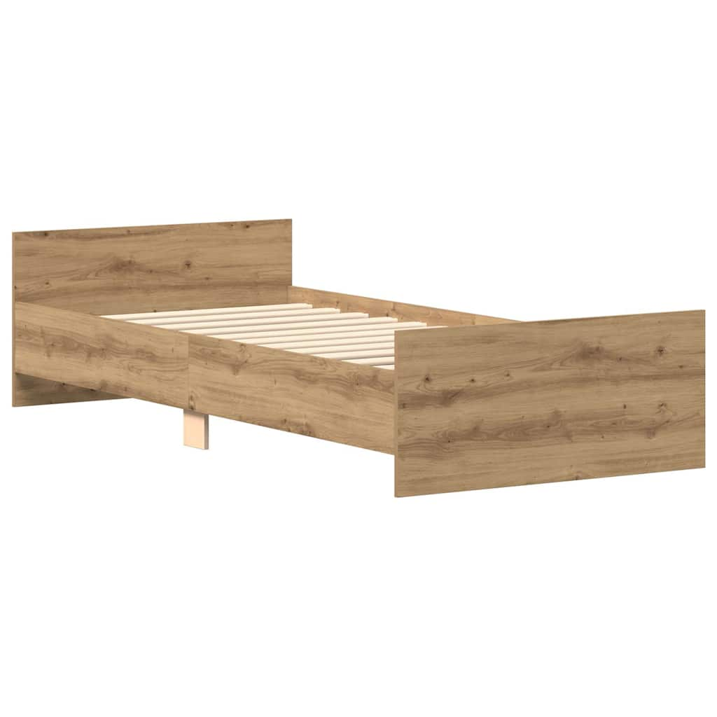 Bettgestell ohne Matratze Artisan-Eiche 90x200cm Holzwerkstoff