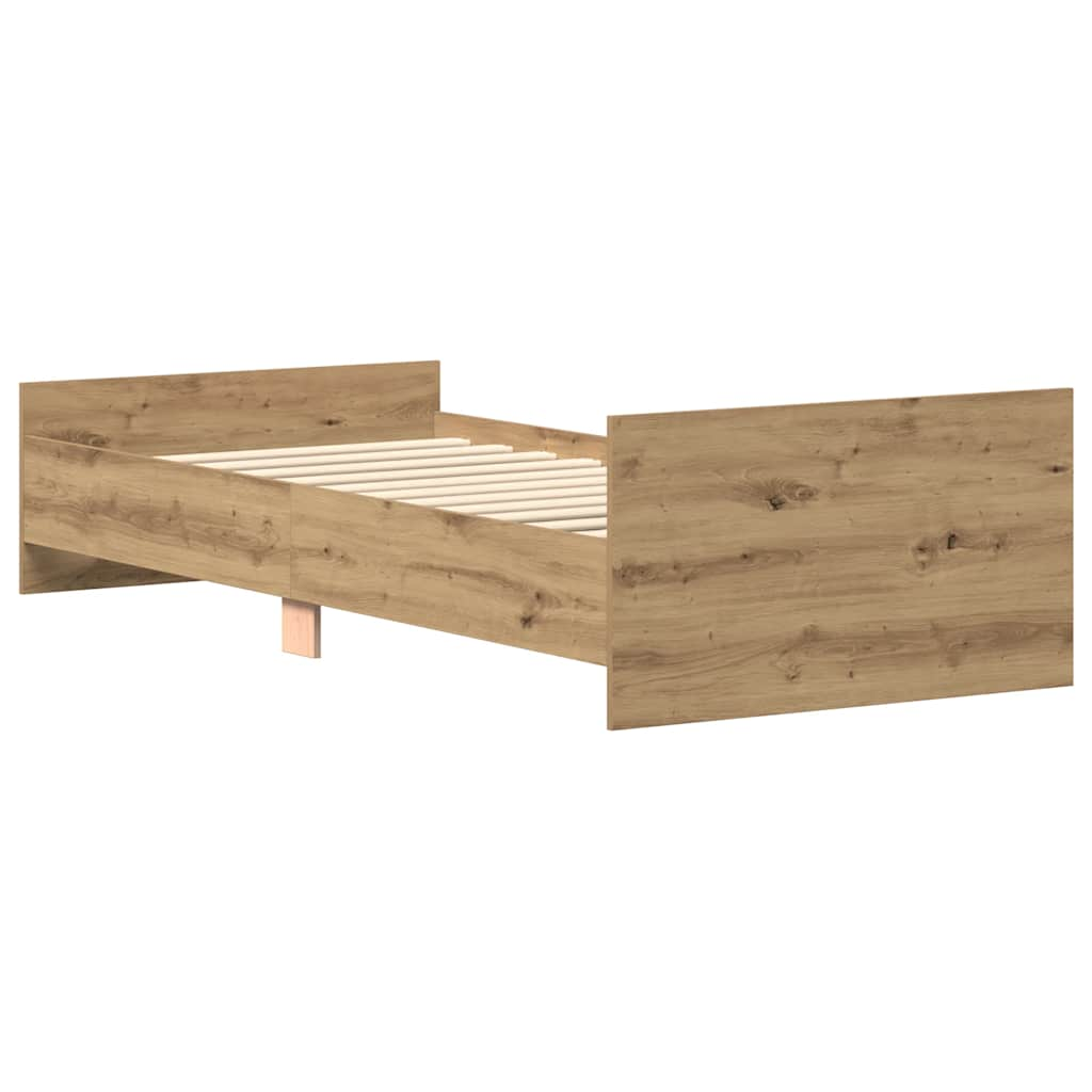 Bed frame without mattress Artisan oak 90x200cm wood material