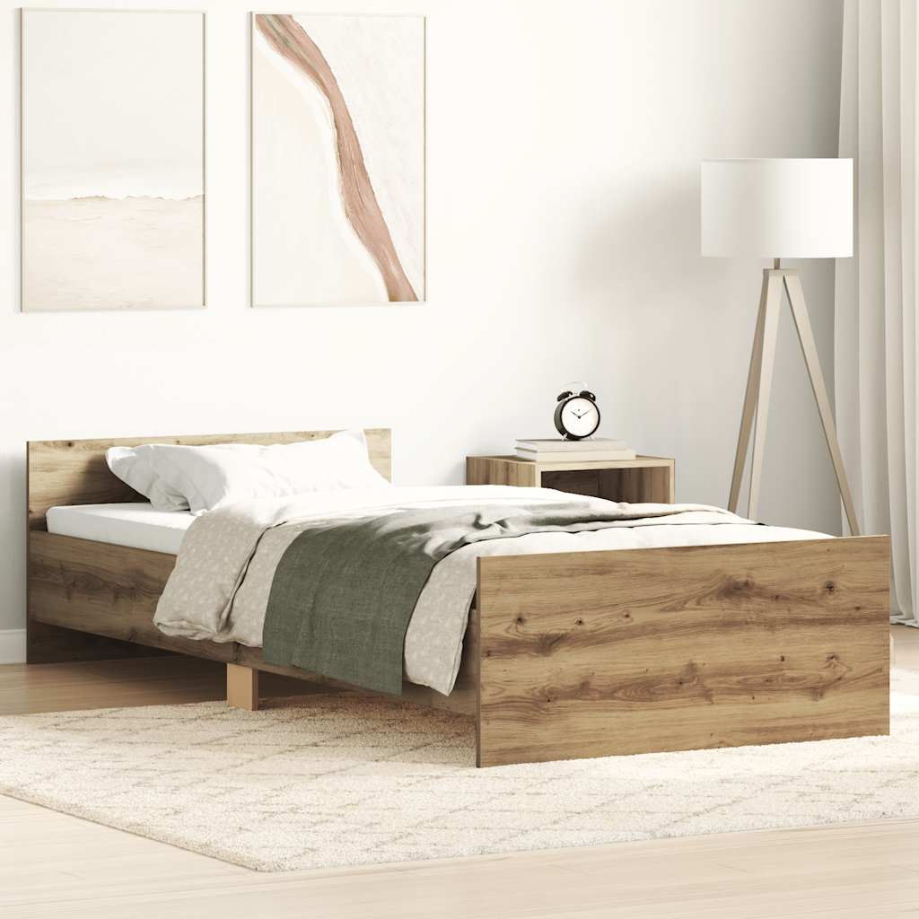 Bed frame without mattress Artisan oak 90x200cm wood material