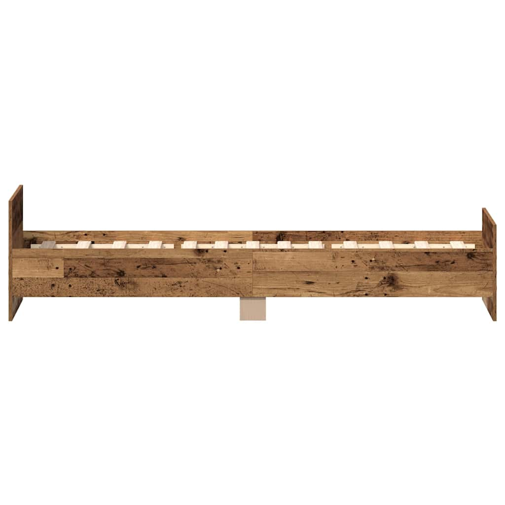 Bed frame without mattress old wood look 100x200cm wood material