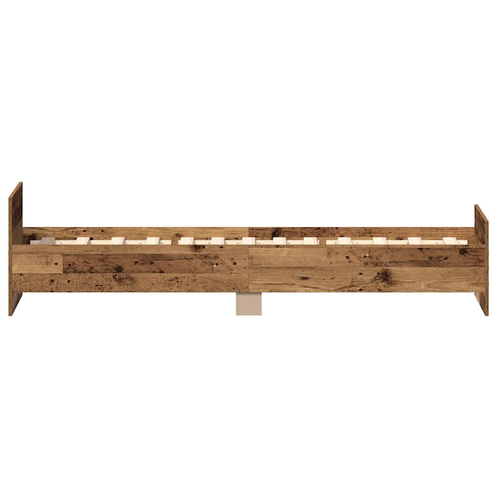 Bed frame without mattress old wood look 90x190cm wood material