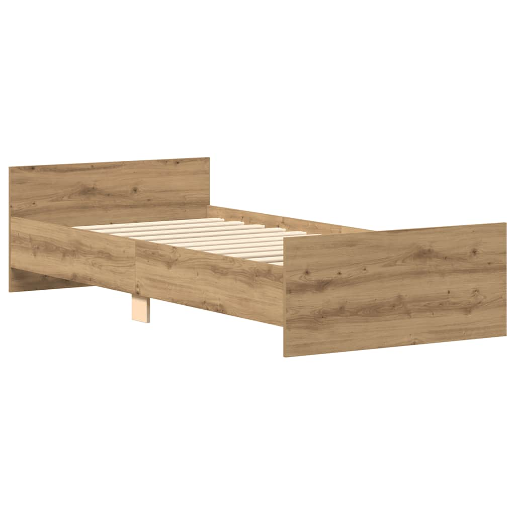 Bettgestell ohne Matratze Artisan-Eiche 90x190cm Holzwerkstoff