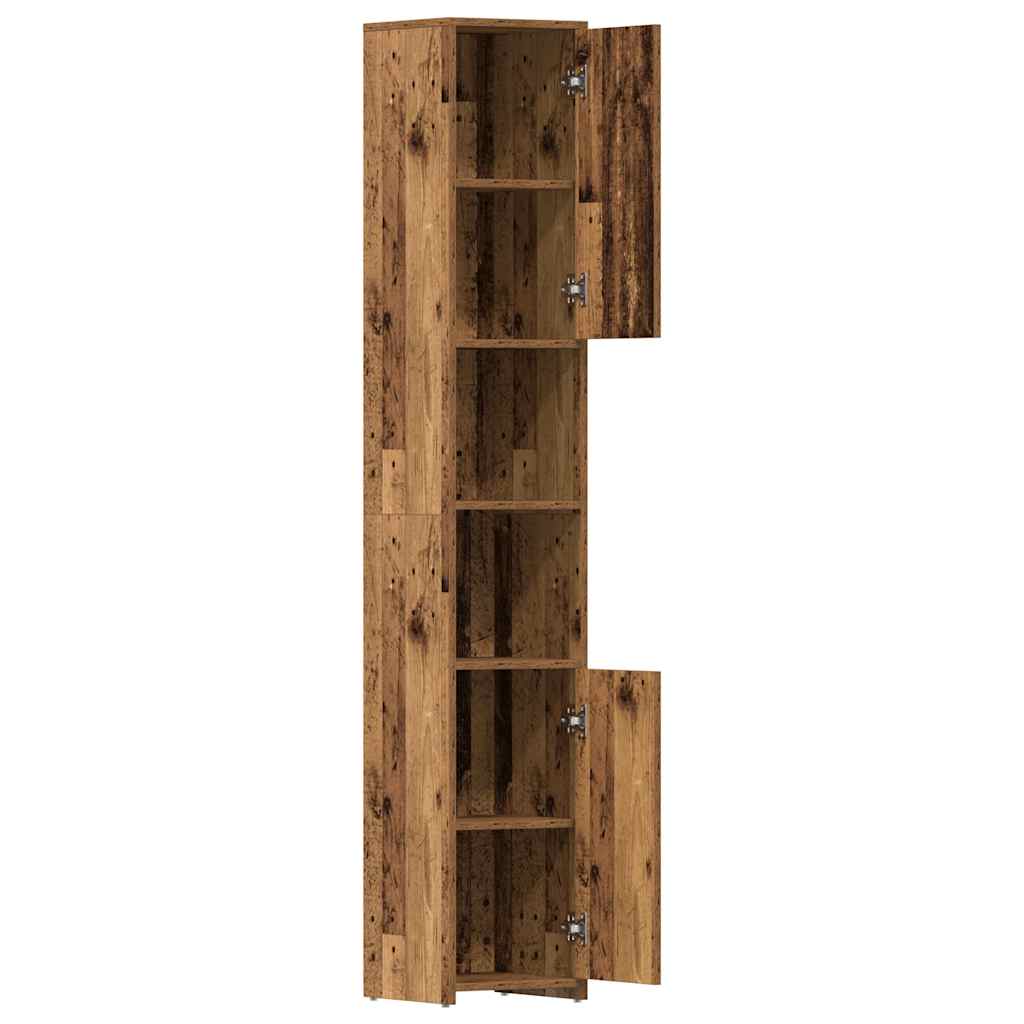 Badschrank Altholz-Optik 30x30x183,5 cm Holzwerkstoff