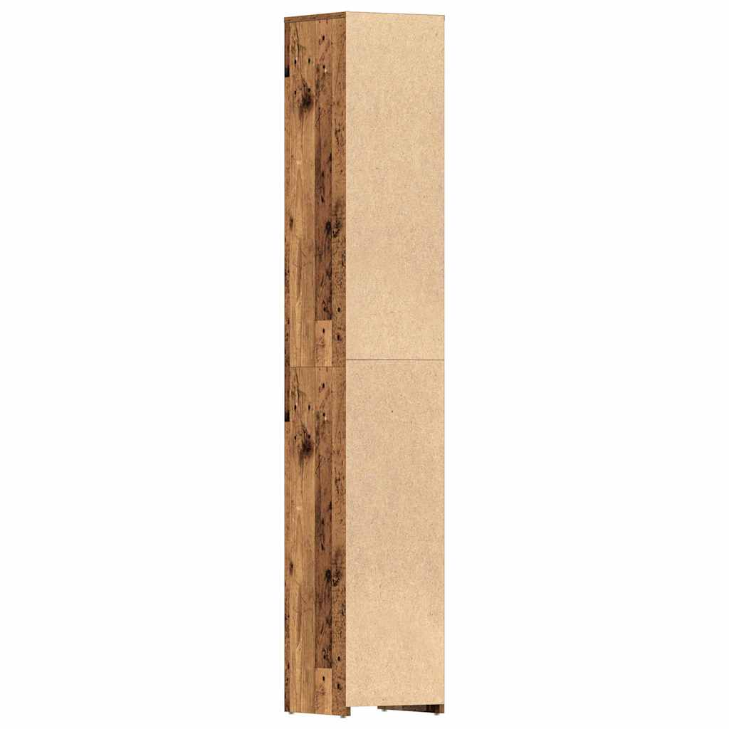 Badschrank Altholz-Optik 30x30x183,5 cm Holzwerkstoff