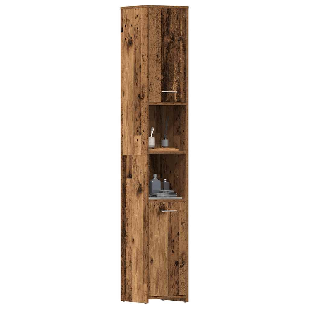 Badschrank Altholz-Optik 30x30x183,5 cm Holzwerkstoff