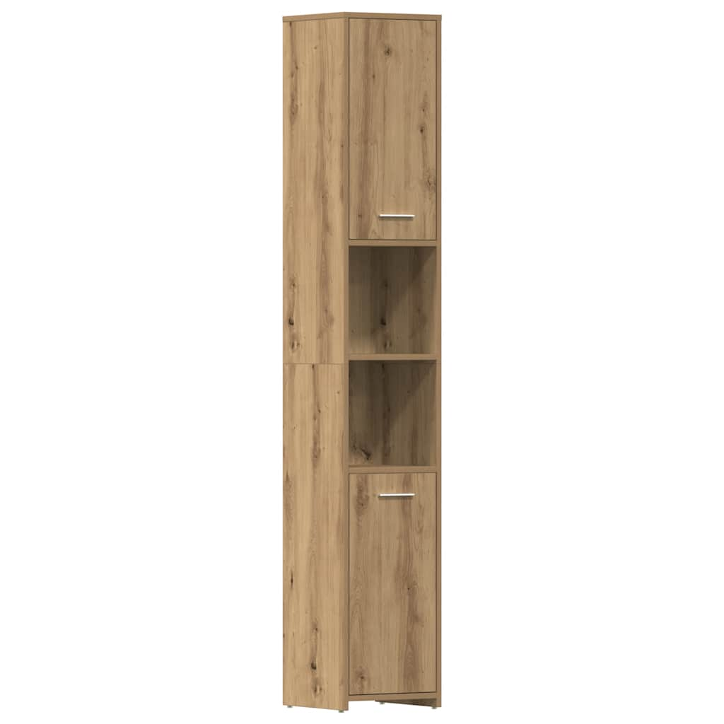 Artisan oak bathroom cabinet 30x30x183.5 cm made of wood material