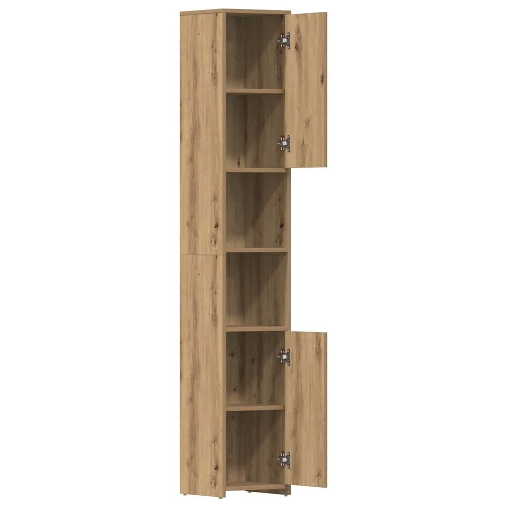 Artisan oak bathroom cabinet 30x30x183.5 cm made of wood material