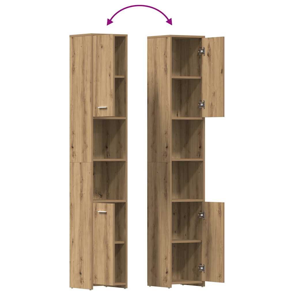 Badschrank Artisan-Eiche 30x30x183,5 cm Holzwerkstoff