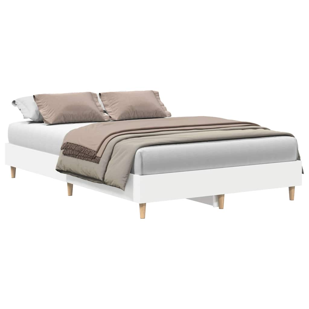 Bed frame without mattress white 120x200 cm wood material